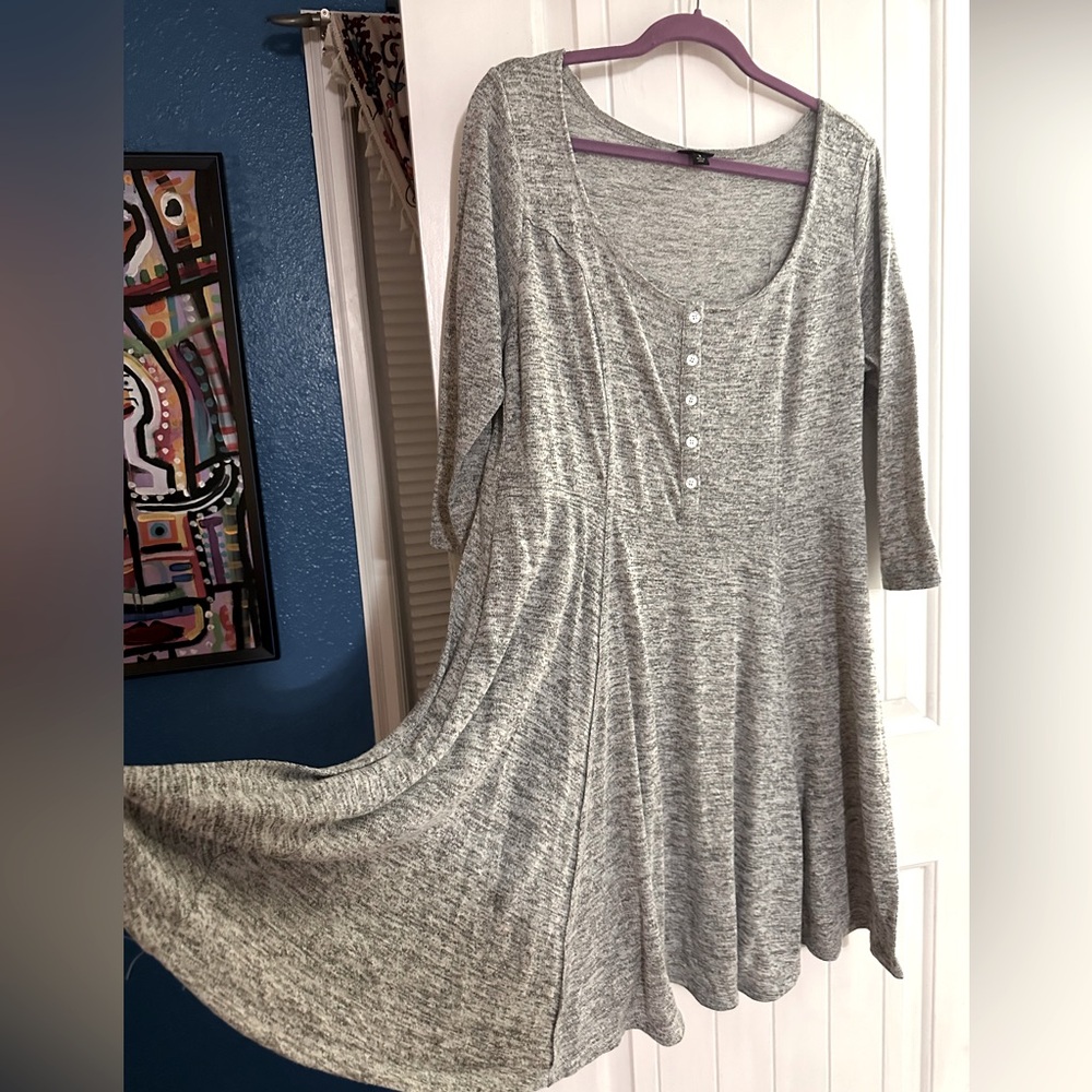 Torrid Fit and Flare Henley Scoop Neck Dress